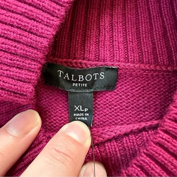 Talbots Plum Purple High Neck Button Shoulder Sweater NWT - Picture 5 of 6